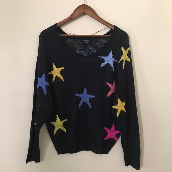 Blank Paige Sweaters - Blank Paige Black Star Print Knit Sweater Small